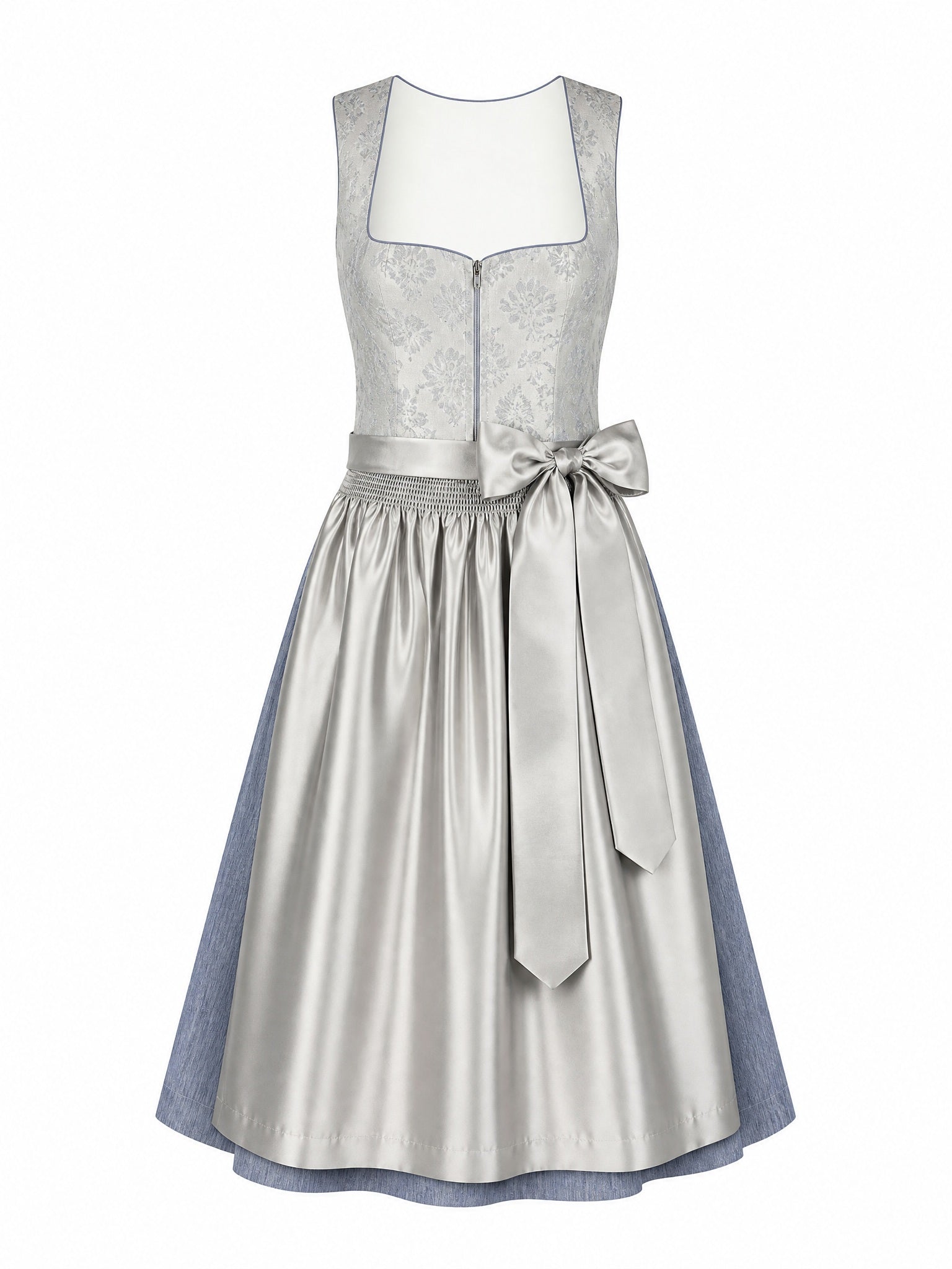 Dirndl Anika in Rauchflieder mit Perlgrau Sch¨¹rze - Vorderansicht