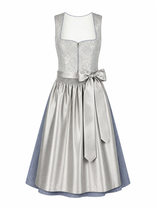 Dirndl Anika in Rauchflieder mit Perlgrau Sch¨¹rze - Vorderansicht