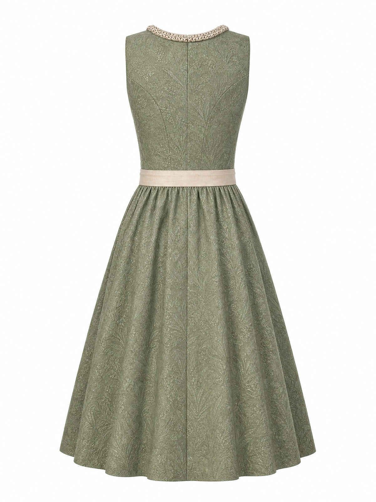 Dirndl Carla in Moosgr¨¹n mit Warmer Sand Sch¨¹rze - R¨¹ckansicht