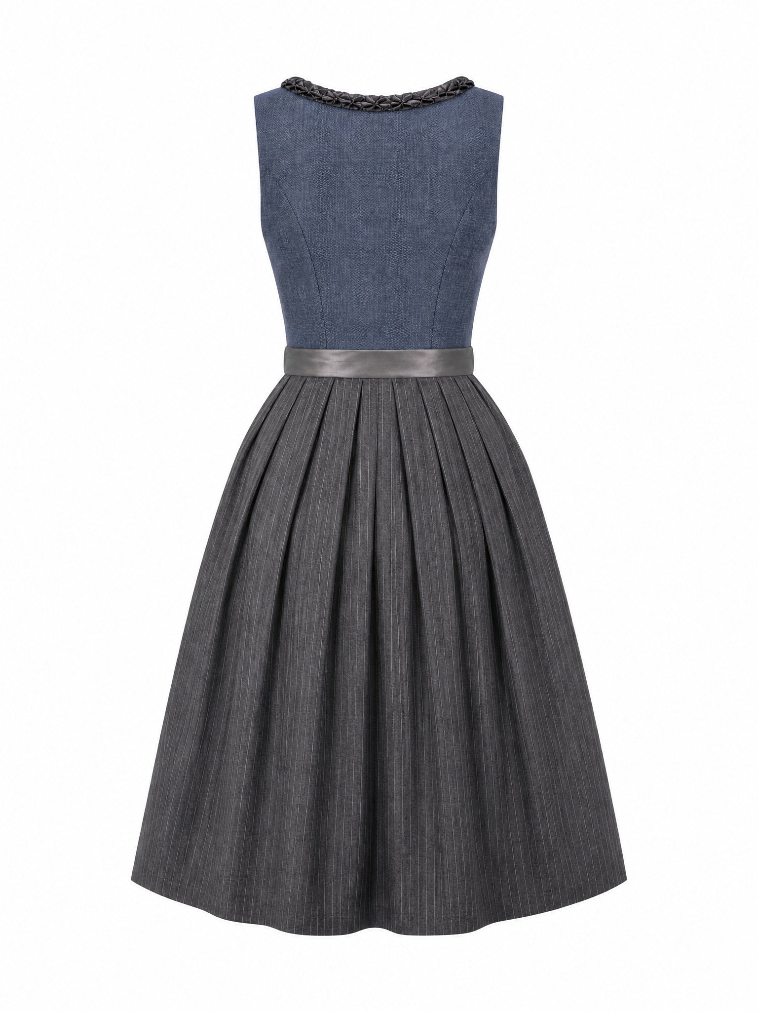 Dirndl Daria in Stahlblau mit Sturmgrau Sch¨¹rze - R¨¹ckansicht