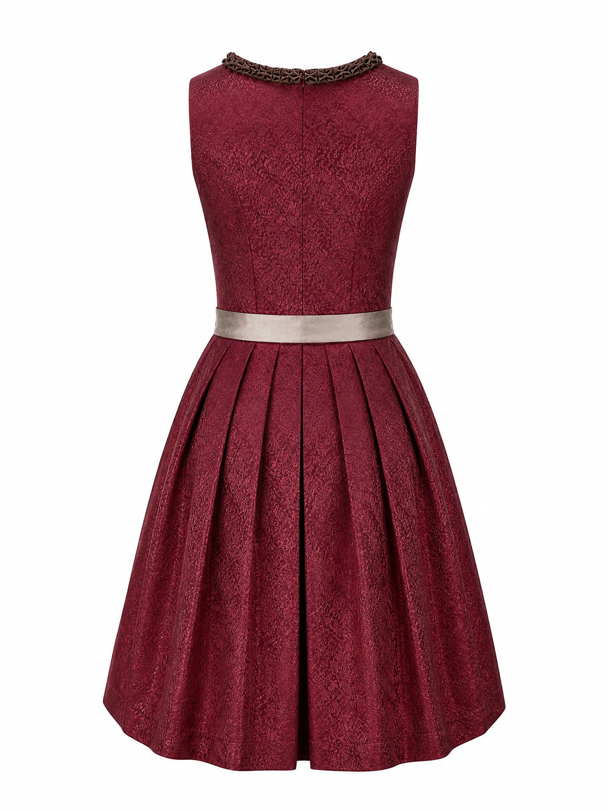Dirndl Elisa in Weinrot mit Taupe Sch¨¹rze - R¨¹ckansicht