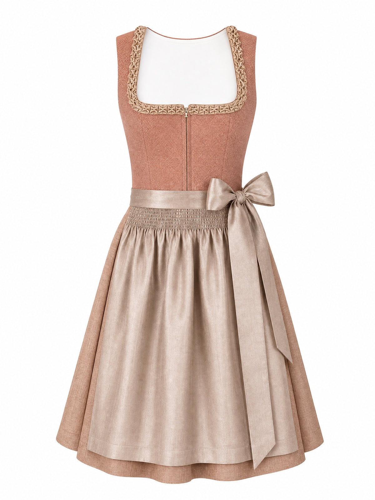 Dirndl Emilia in Terrakotta-Ros¨¦ mit Flachs Sch¨¹rze - Vorderansicht