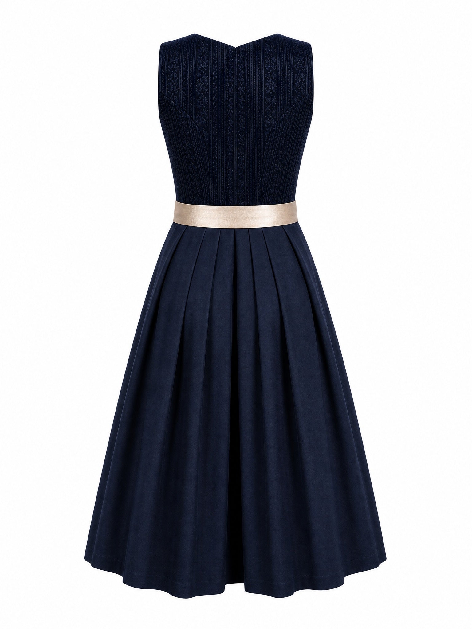 Dirndl Greta in Mitternachtsblau mit Champagner Sch¨¹rze - R¨¹ckansicht