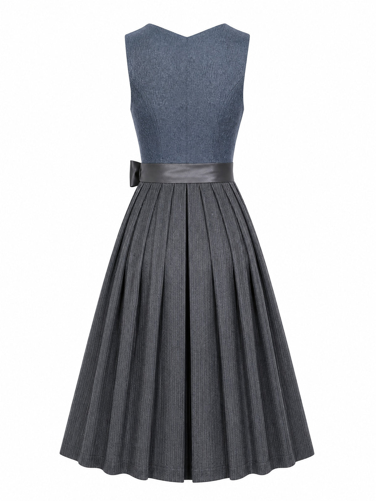 Dirndl Jana in Stahlblau mit Sturmgrau Sch¨¹rze - R¨¹ckansicht