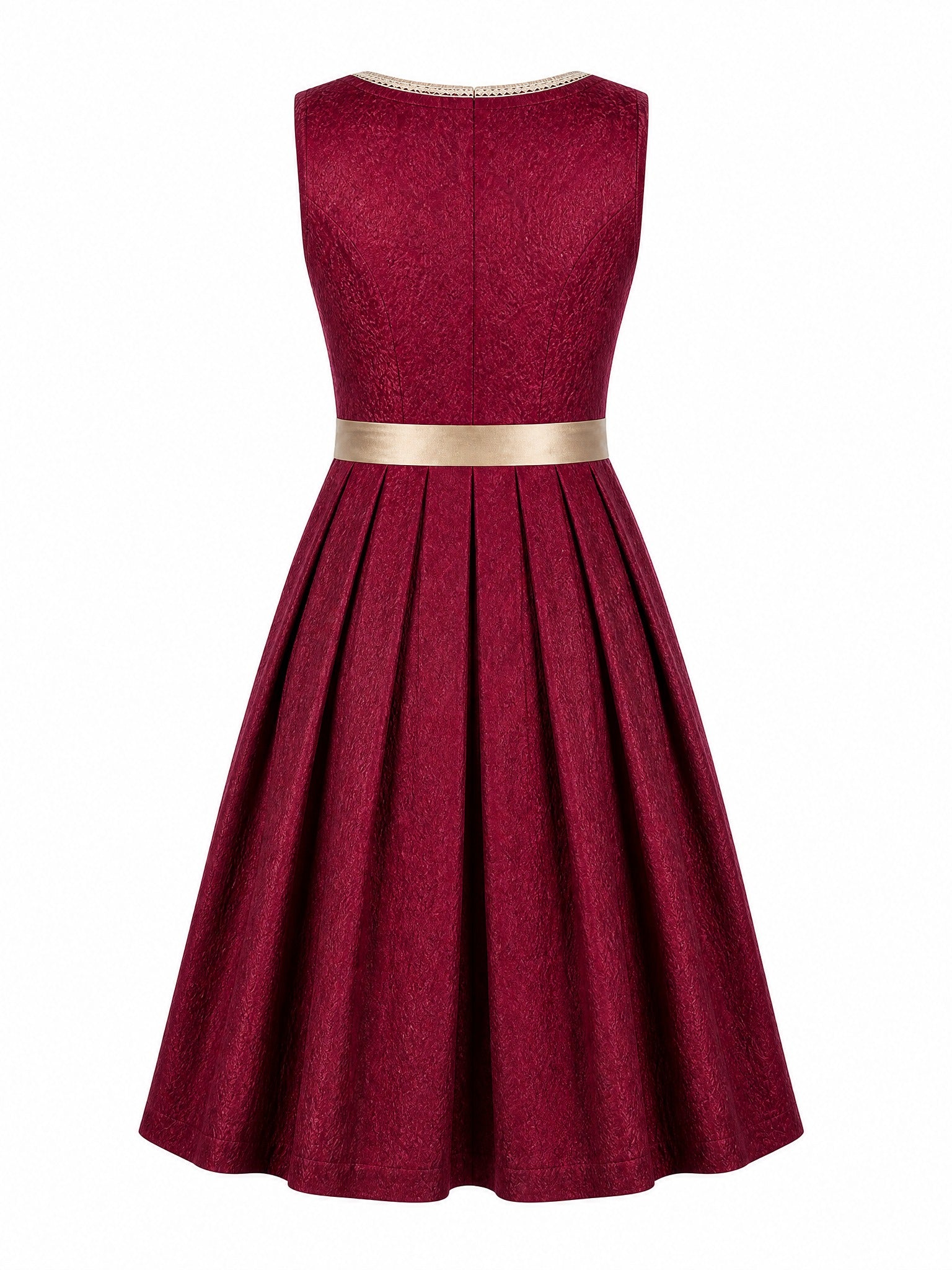 Dirndl Karla in Cranberryrot mit Antikgold Sch¨¹rze - R¨¹ckansicht