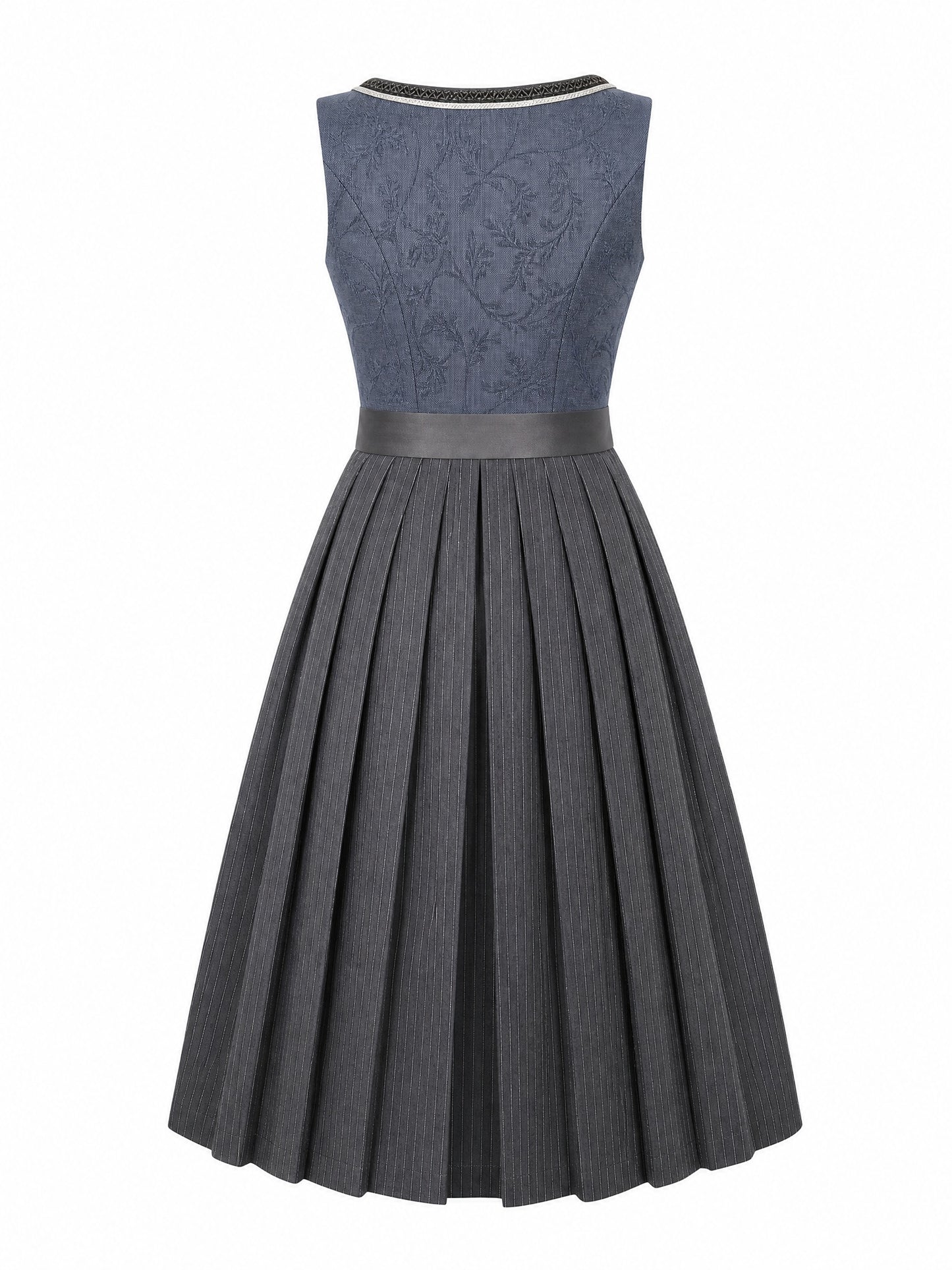 Dirndl Nela in Stahlblau mit Sturmgrau Sch¨¹rze - R¨¹ckansicht
