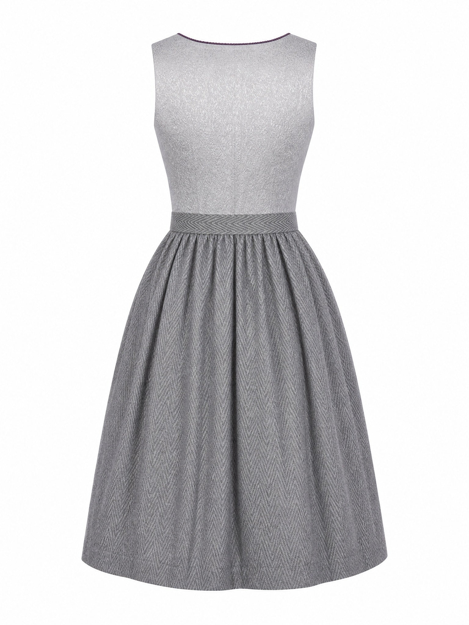 Dirndl Sophia in Perlgrau mit Elfenbein Sch¨¹rze - R¨¹ckansicht