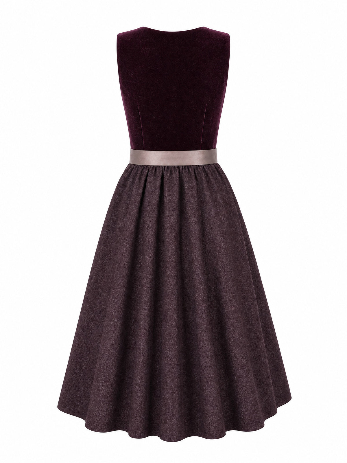 Dirndl Amelia in Brombeere mit Taupe Sch¨¹rze - R¨¹ckansicht