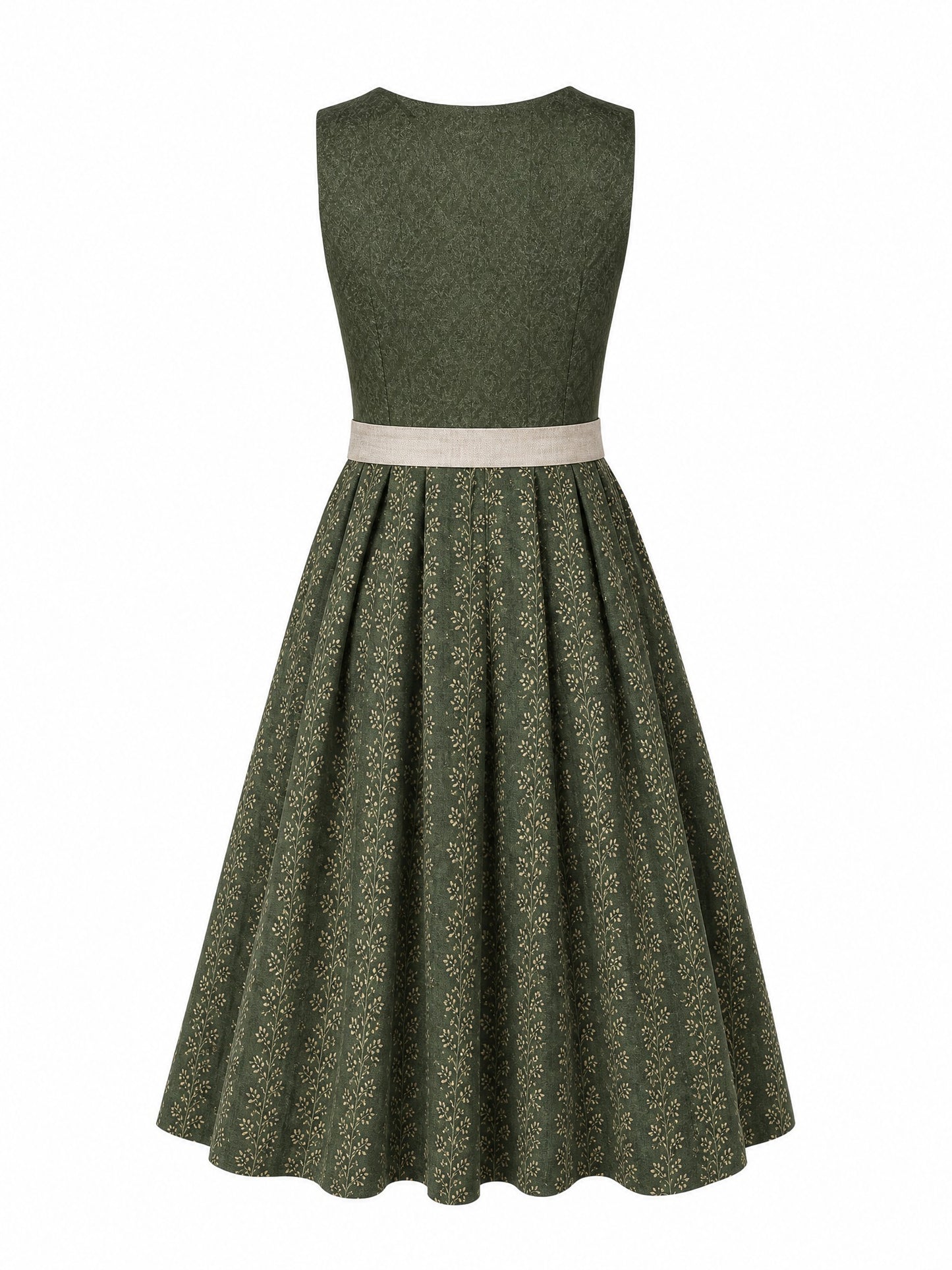 Dirndl Anna in Waldgr¨¹n mit Haferbeige Sch¨¹rze - R¨¹ckansicht