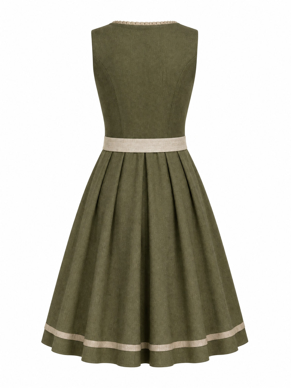 Dirndl Antonia in Dunkeloliv mit Flachs Sch¨¹rze - R¨¹ckansicht