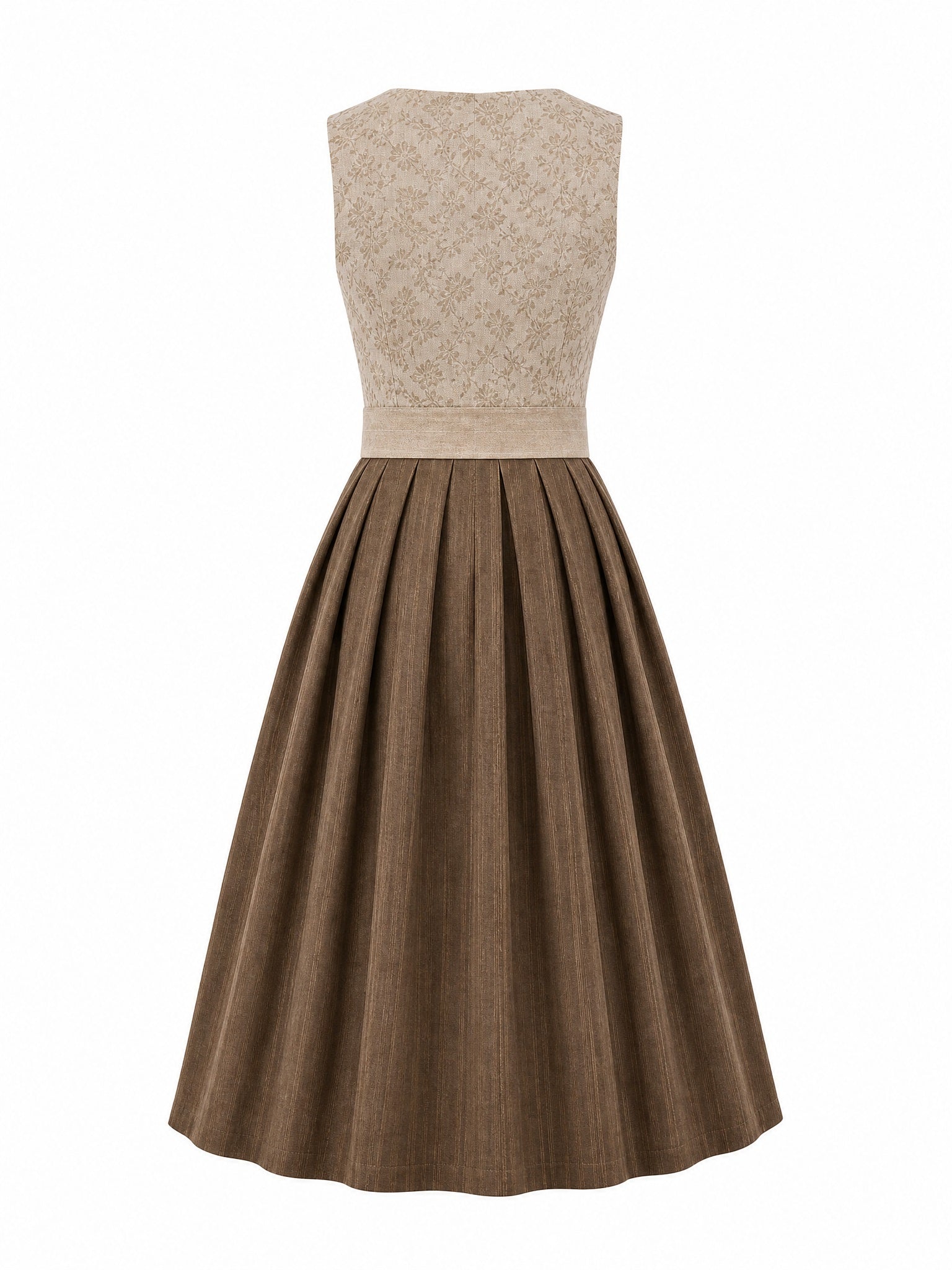 Dirndl Elisa in Haferbeige mit Warmer Sand Sch¨¹rze - R¨¹ckansicht