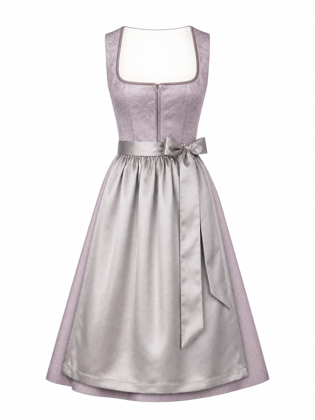Dirndl Greta in Rauchflieder mit Perlgrau Sch¨¹rze - Vorderansicht