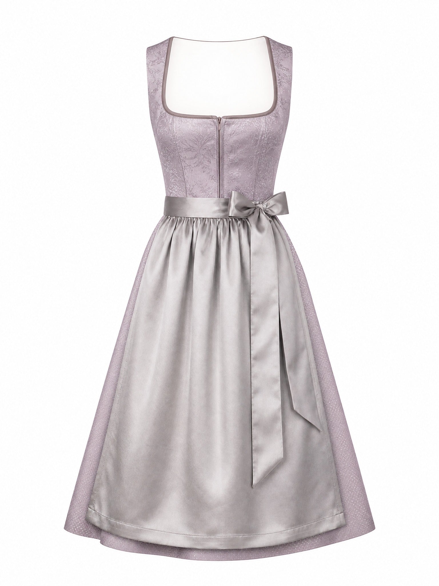 Dirndl Greta in Rauchflieder mit Perlgrau Sch¨¹rze - Vorderansicht