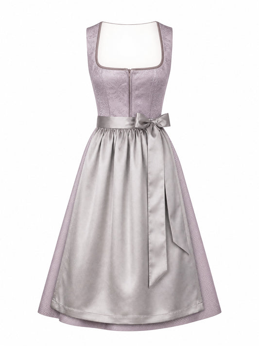 Dirndl Greta in Rauchflieder mit Perlgrau Sch¨¹rze - Vorderansicht