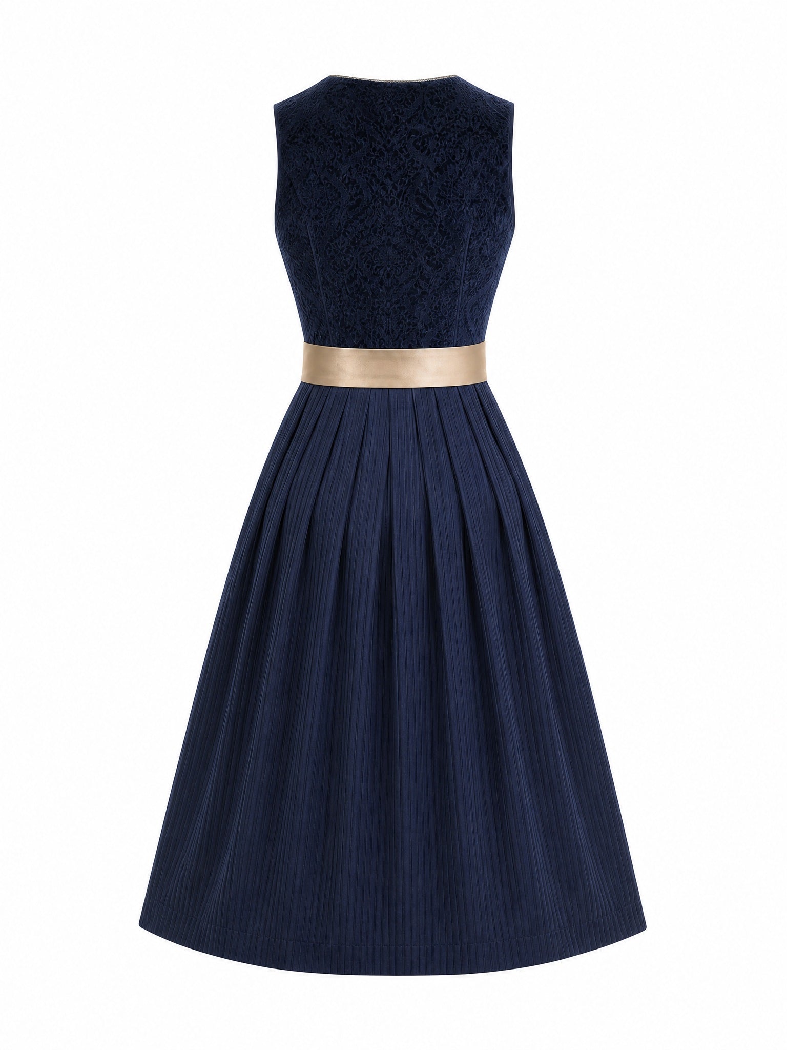 Dirndl Ilvy in Mitternachtsblau mit Champagner Sch¨¹rze - R¨¹ckansicht