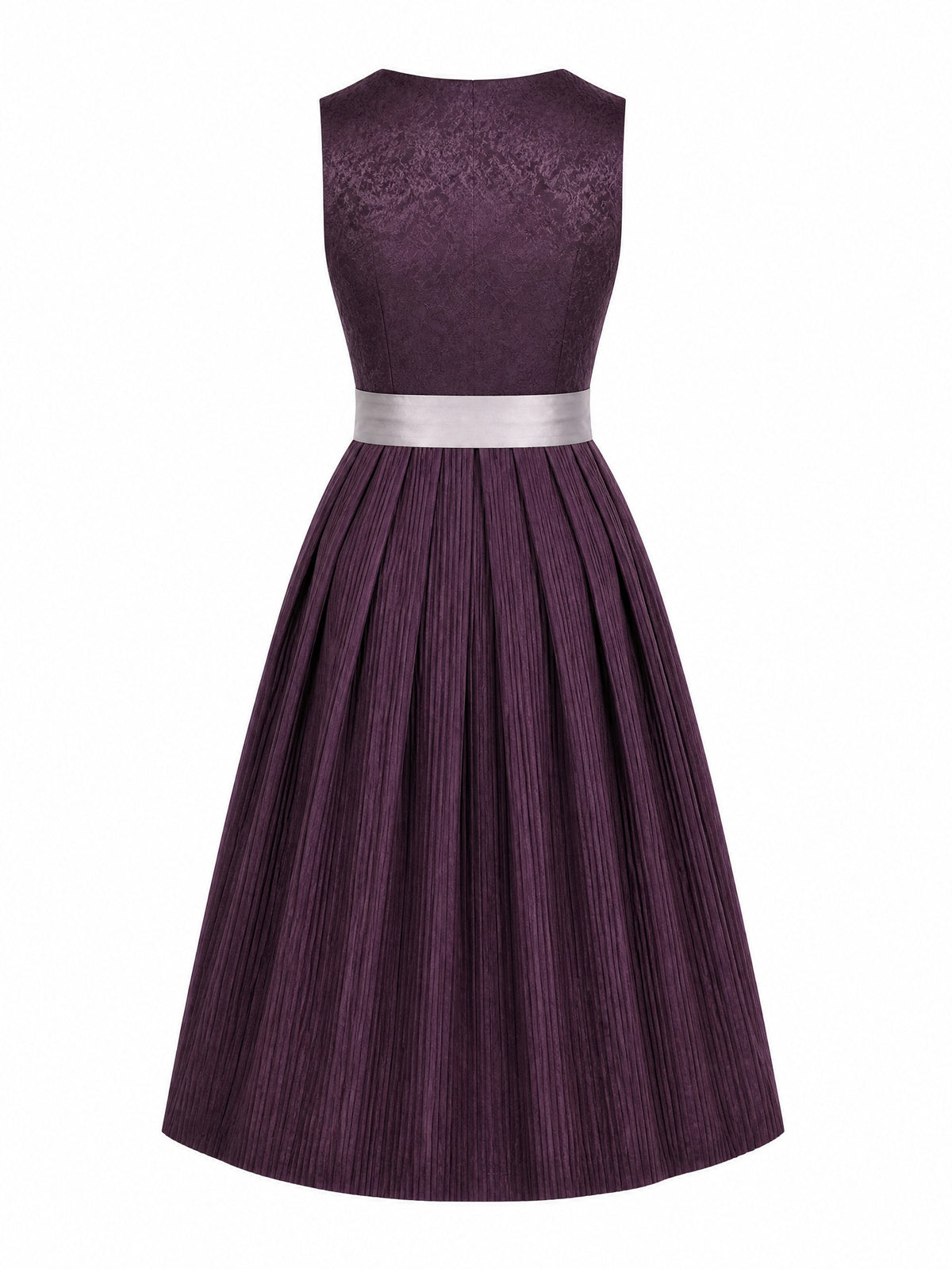 Dirndl Jana in Aubergine mit Perlgrau Sch¨¹rze - R¨¹ckansicht