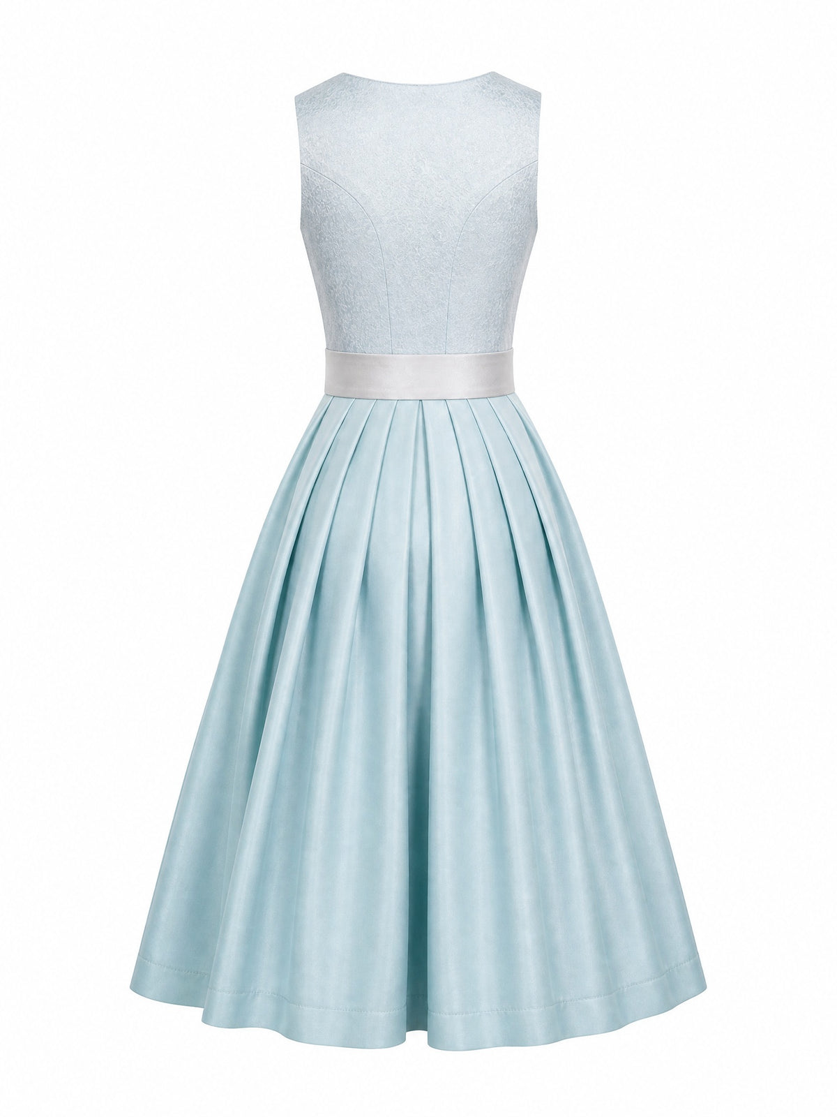 Dirndl Klara in Eisblau mit Perlgrau Sch¨¹rze - R¨¹ckansicht