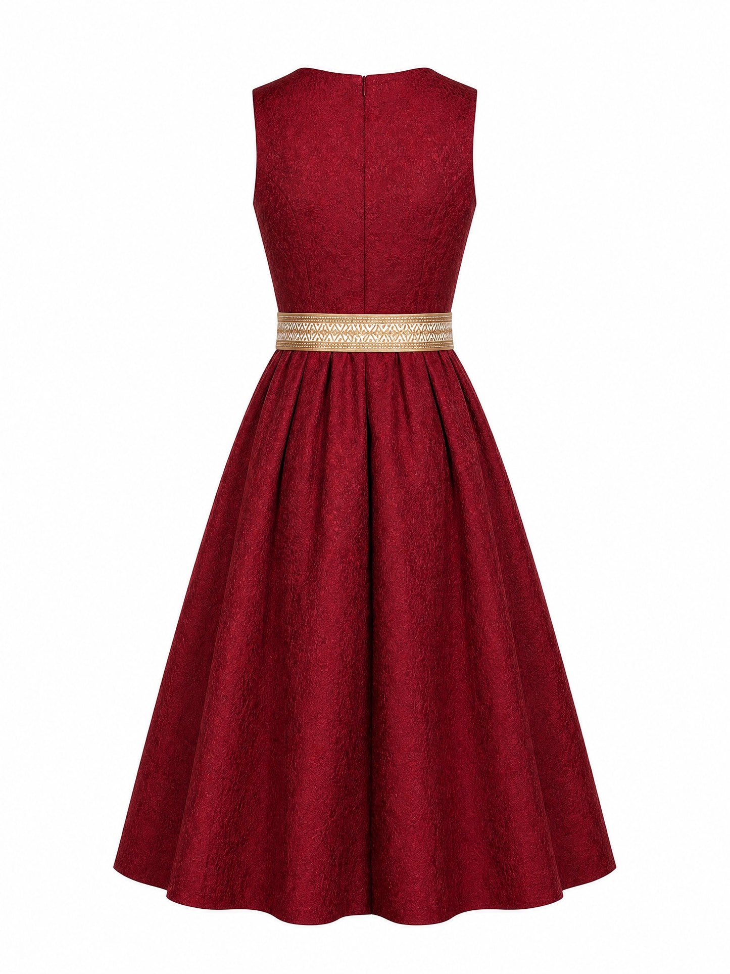Dirndl Lia in Cranberryrot mit Antikgold Sch¨¹rze - R¨¹ckansicht