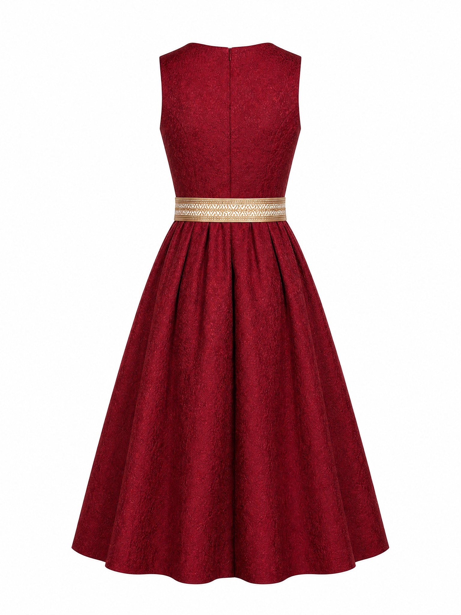 Dirndl Lia in Cranberryrot mit Antikgold Sch¨¹rze - R¨¹ckansicht
