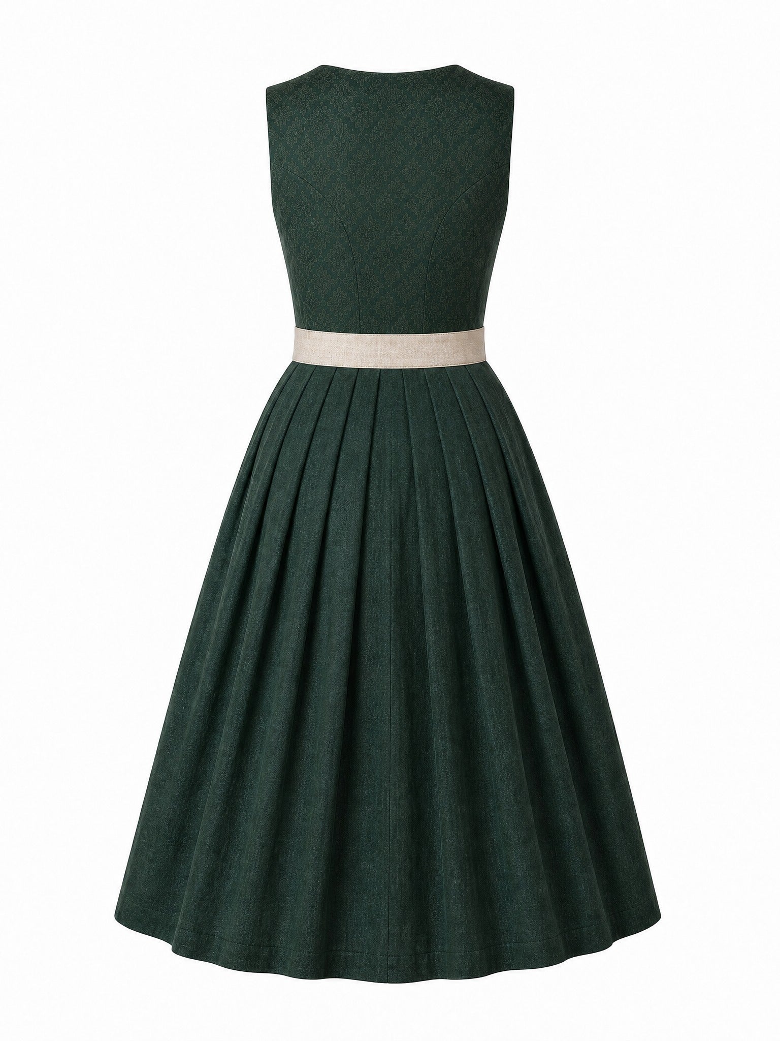 Dirndl Rieke in Waldgr¨¹n mit Haferbeige Sch¨¹rze - R¨¹ckansicht