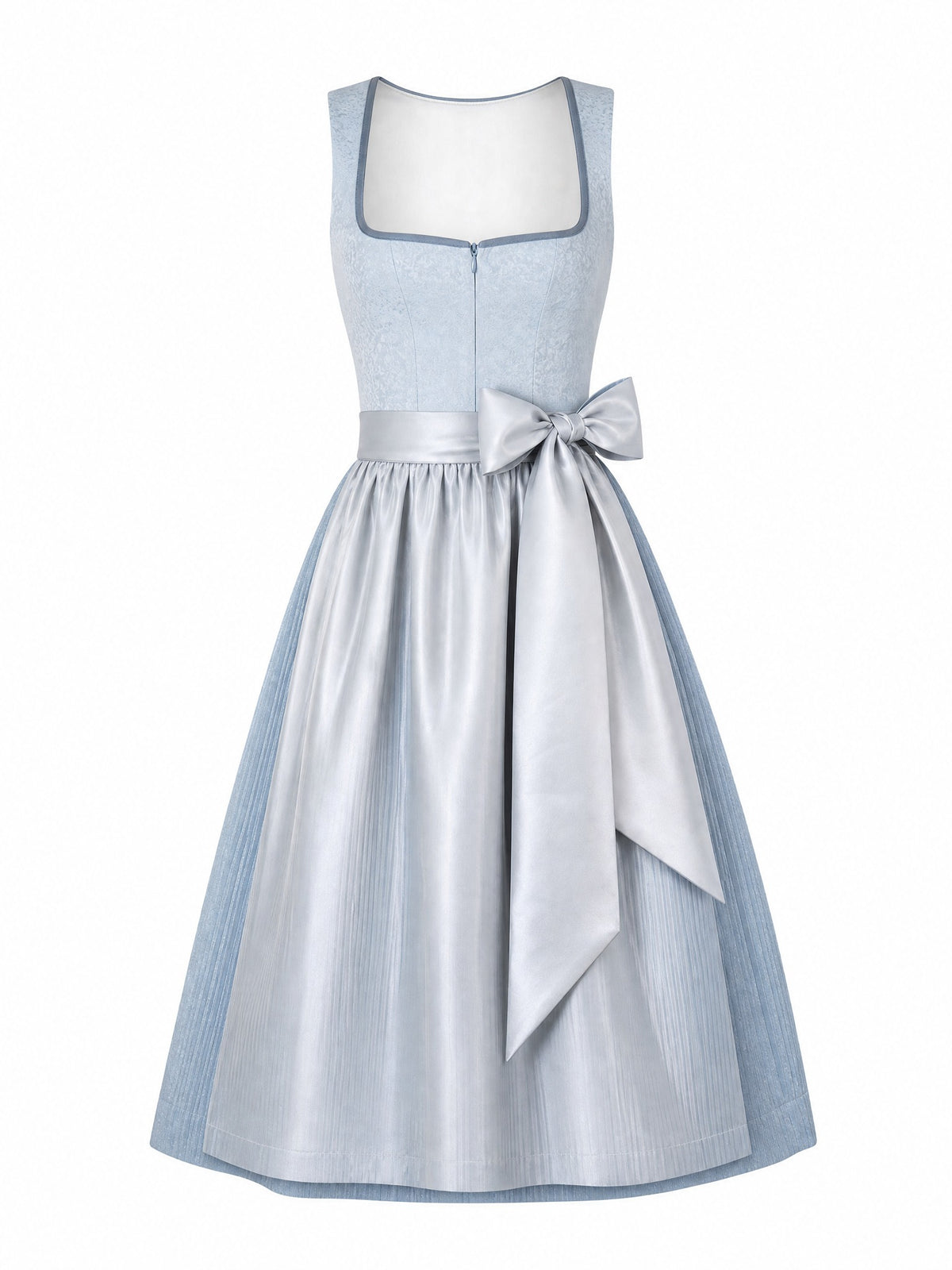 Dirndl Sina in Puderblau mit Silber Sch¨¹rze - Vorderansicht