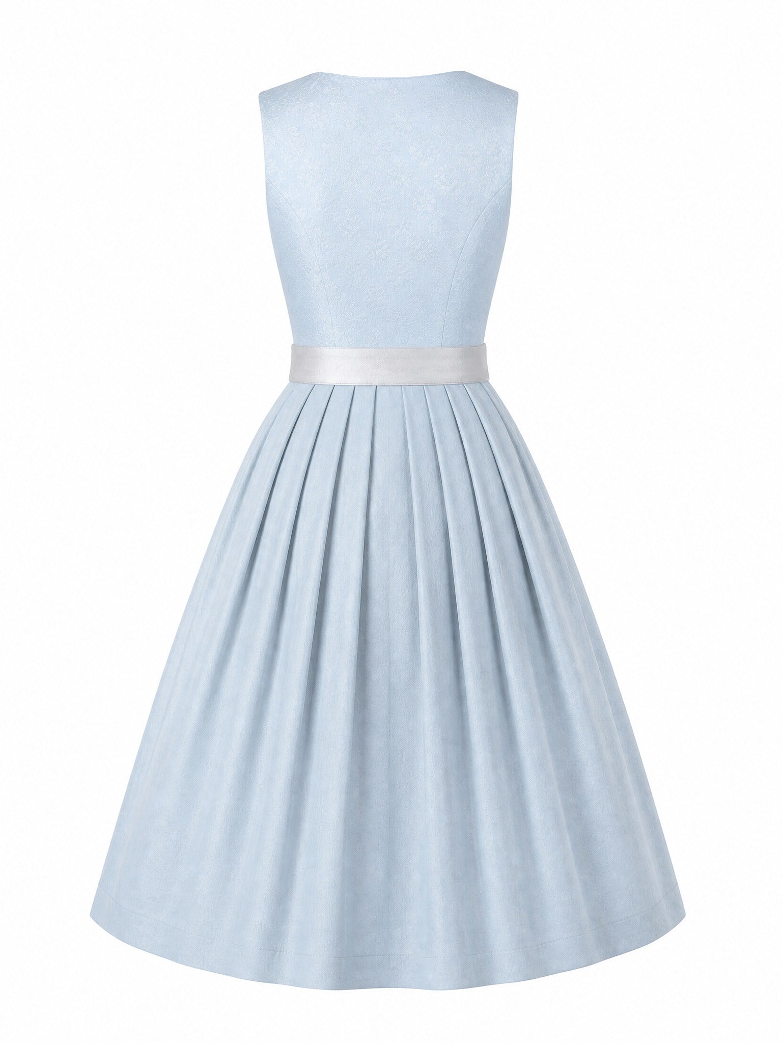Dirndl Sophia in Eisblau mit Perlgrau Sch¨¹rze - R¨¹ckansicht