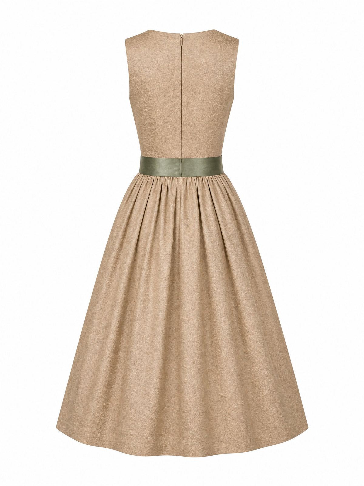 Dirndl Alina in Tonbeige mit Eukalyptusgr¨¹n Sch¨¹rze - R¨¹ckansicht