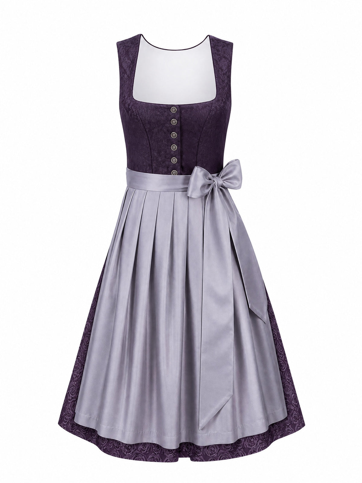 Dirndl Annika in Salbeigr¨¹n mit Perlgrau Sch¨¹rze - Vorderansicht