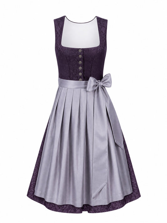 Dirndl Annika in Salbeigr¨¹n mit Perlgrau Sch¨¹rze - Vorderansicht