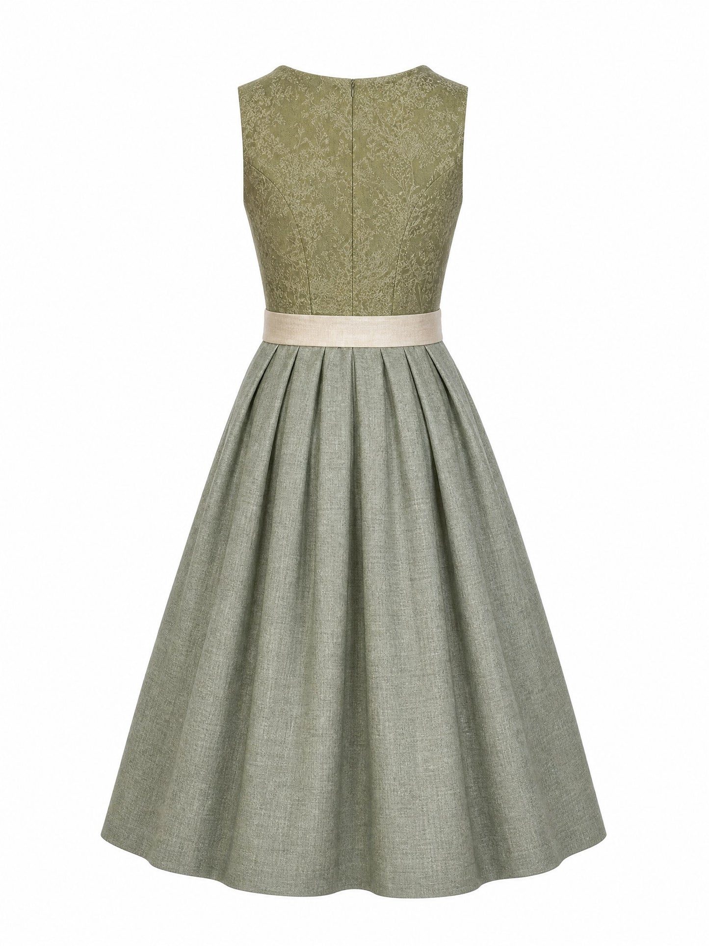 Dirndl Elena in Moosgr¨¹n mit Warmer Sand Sch¨¹rze - R¨¹ckansicht