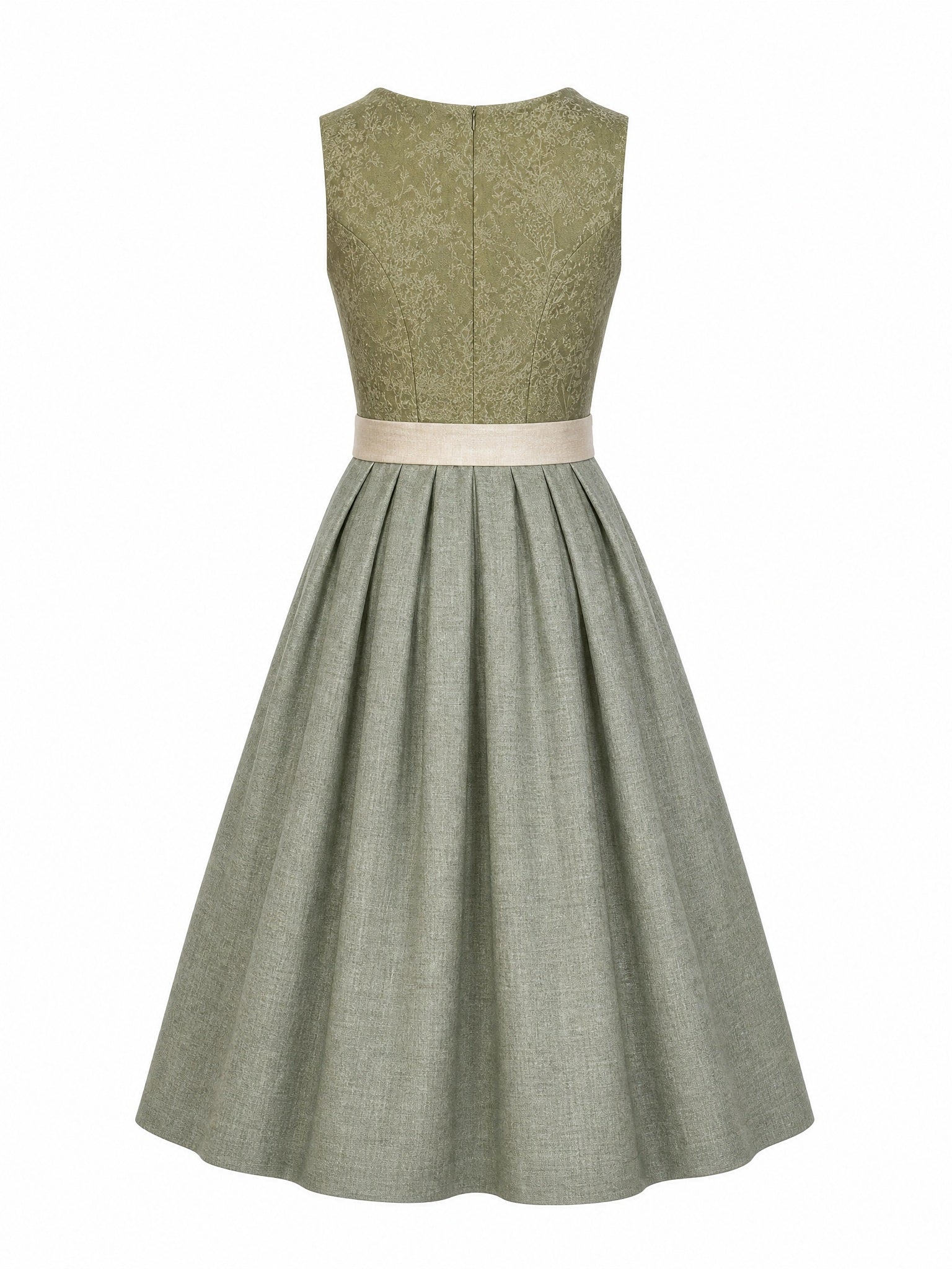 Dirndl Elena in Moosgr¨¹n mit Warmer Sand Sch¨¹rze - R¨¹ckansicht