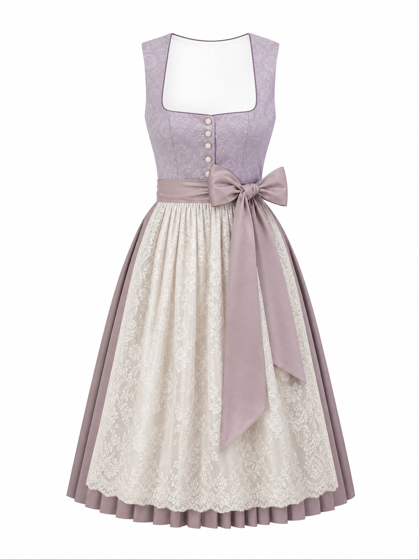 Dirndl Julia in Alt-Lavendel mit Elfenbein Sch¨¹rze - Vorderansicht