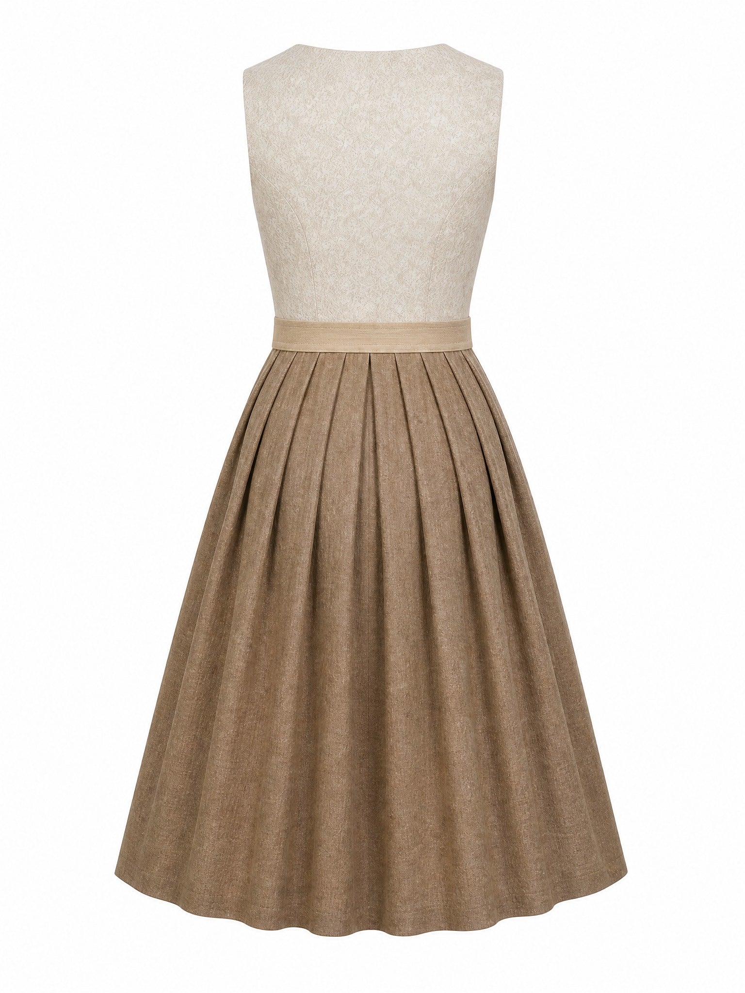 Dirndl Nela in Haferbeige mit Warmer Sand Sch¨¹rze - R¨¹ckansicht