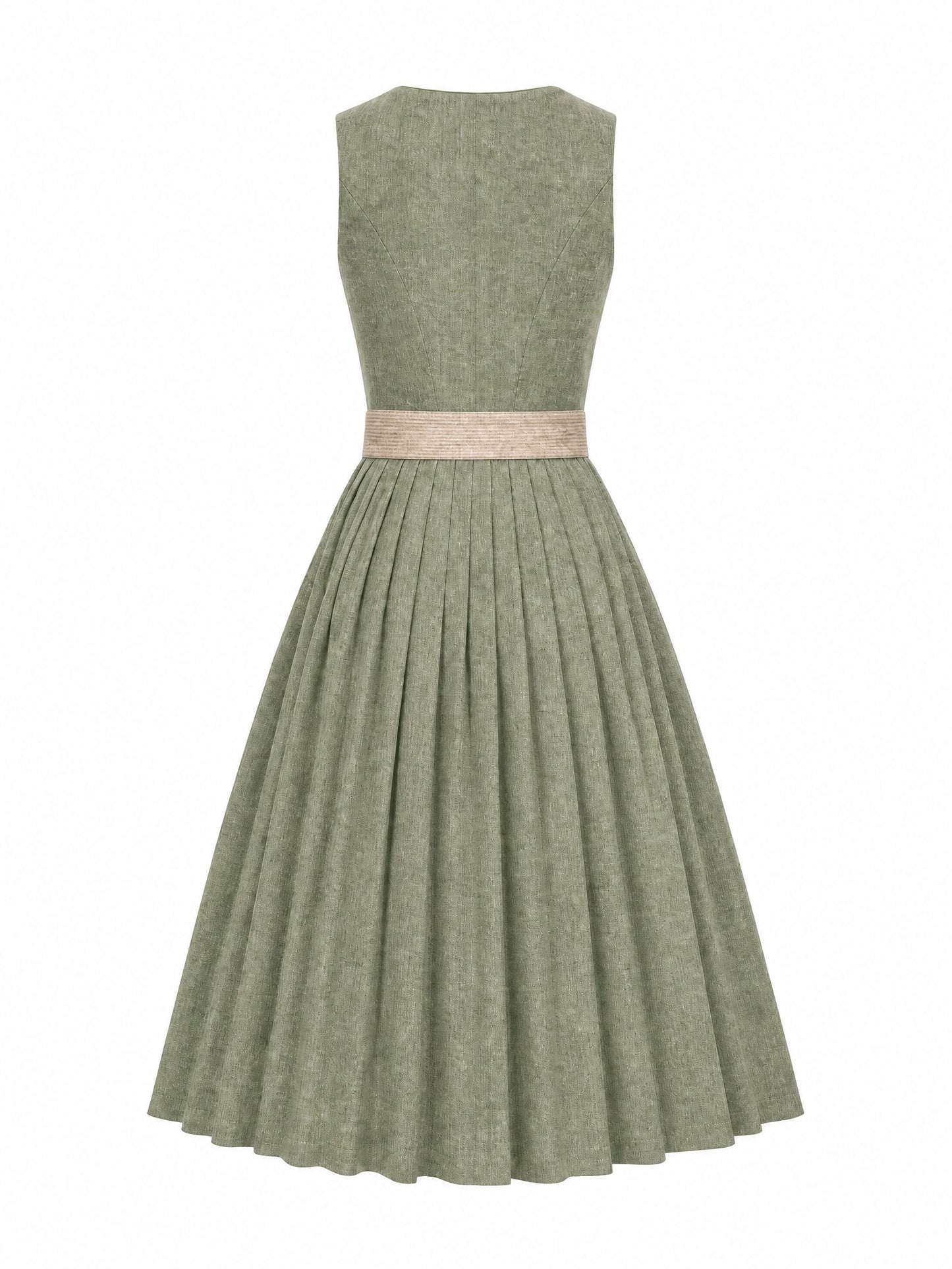 Dirndl Rieke in Eukalyptusgr¨¹n mit Warmer Sand Sch¨¹rze - R¨¹ckansicht