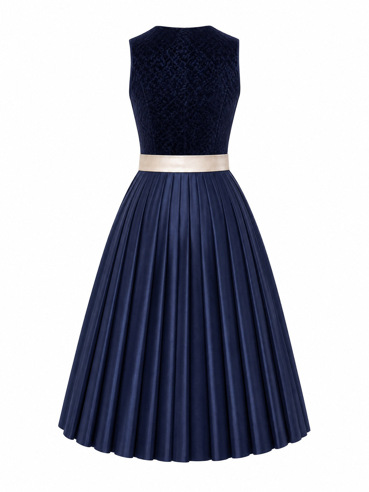 Dirndl Teresa in Mitternachtsblau mit Champagner Sch¨¹rze - R¨¹ckansicht