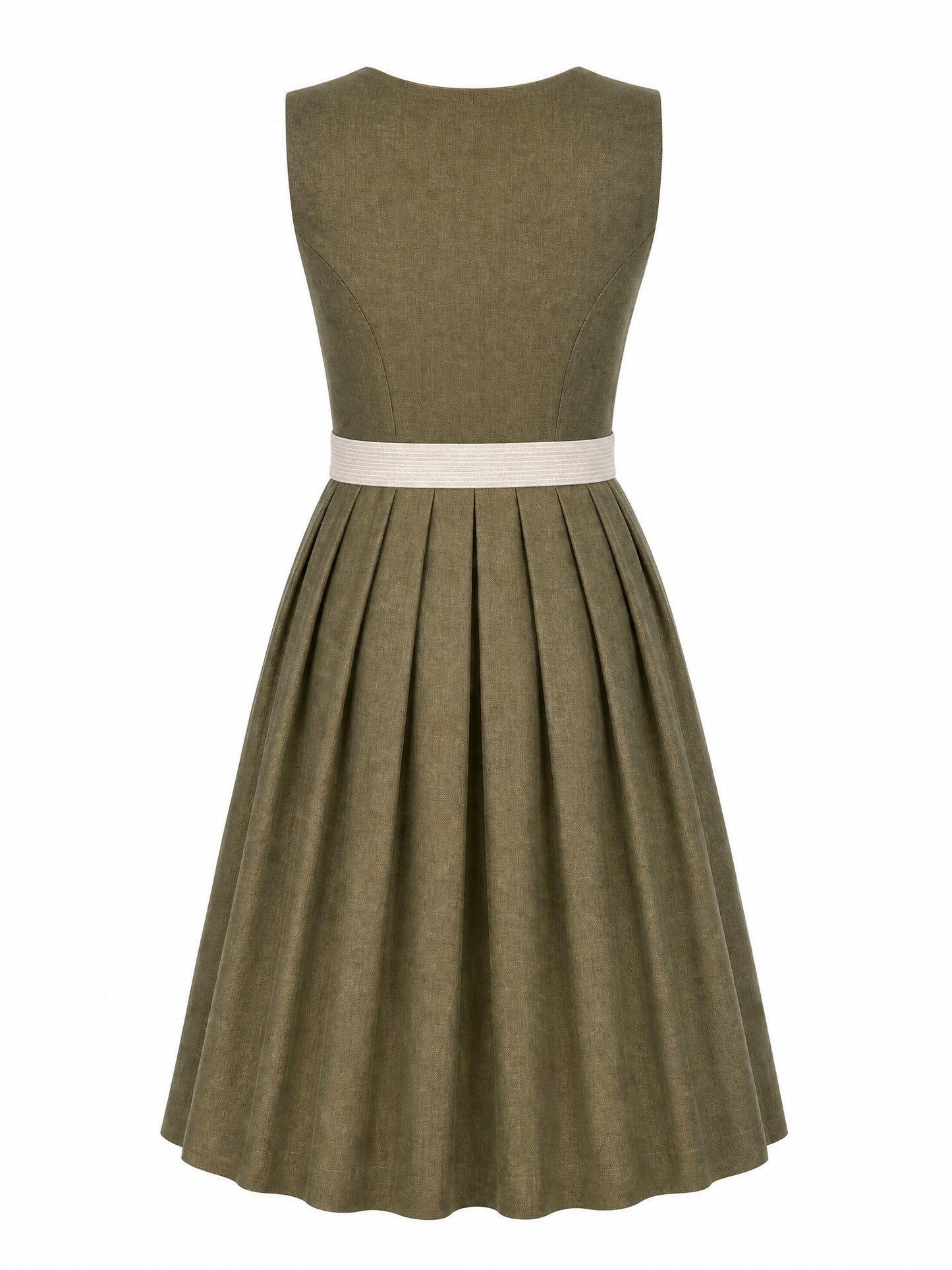 Dirndl Vivien in Dunkeloliv mit Flachs Sch¨¹rze - R¨¹ckansicht