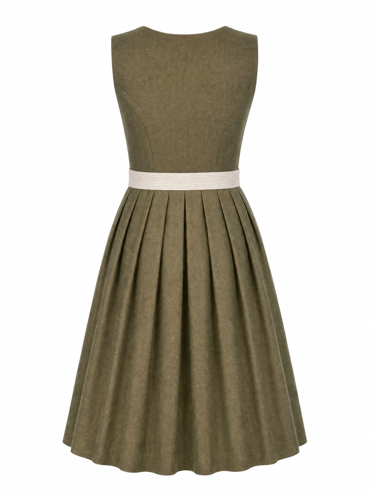 Dirndl Vivien in Dunkeloliv mit Flachs Sch¨¹rze - R¨¹ckansicht