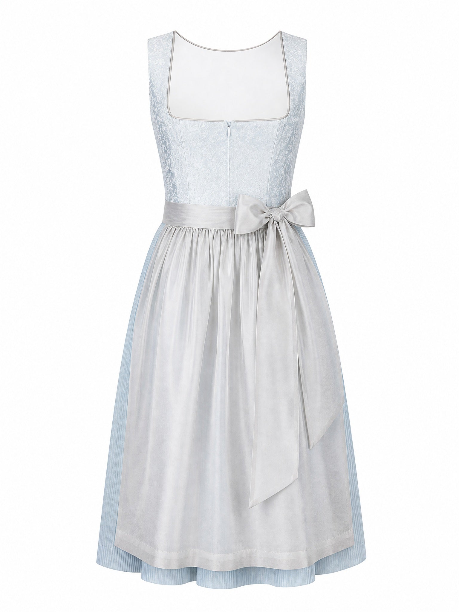 Dirndl Alina in Eisblau mit Perlgrau Sch¨¹rze - Vorderansicht