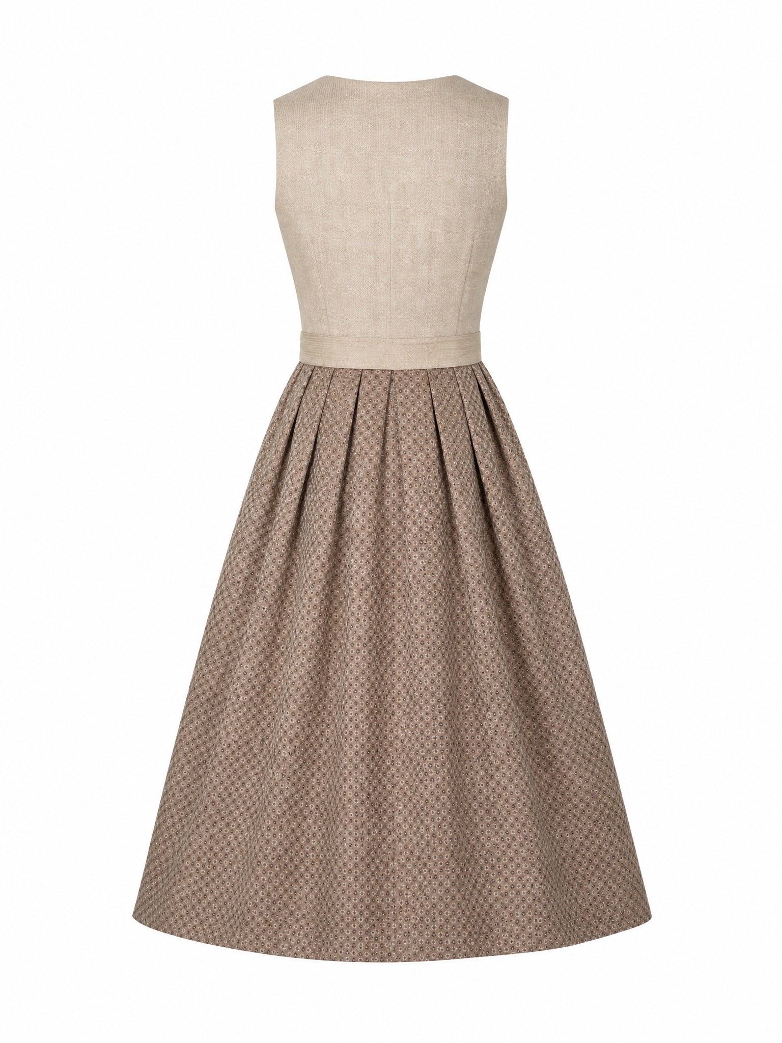 Dirndl Berit in Haferbeige mit Warmer Sand Sch¨¹rze - R¨¹ckansicht