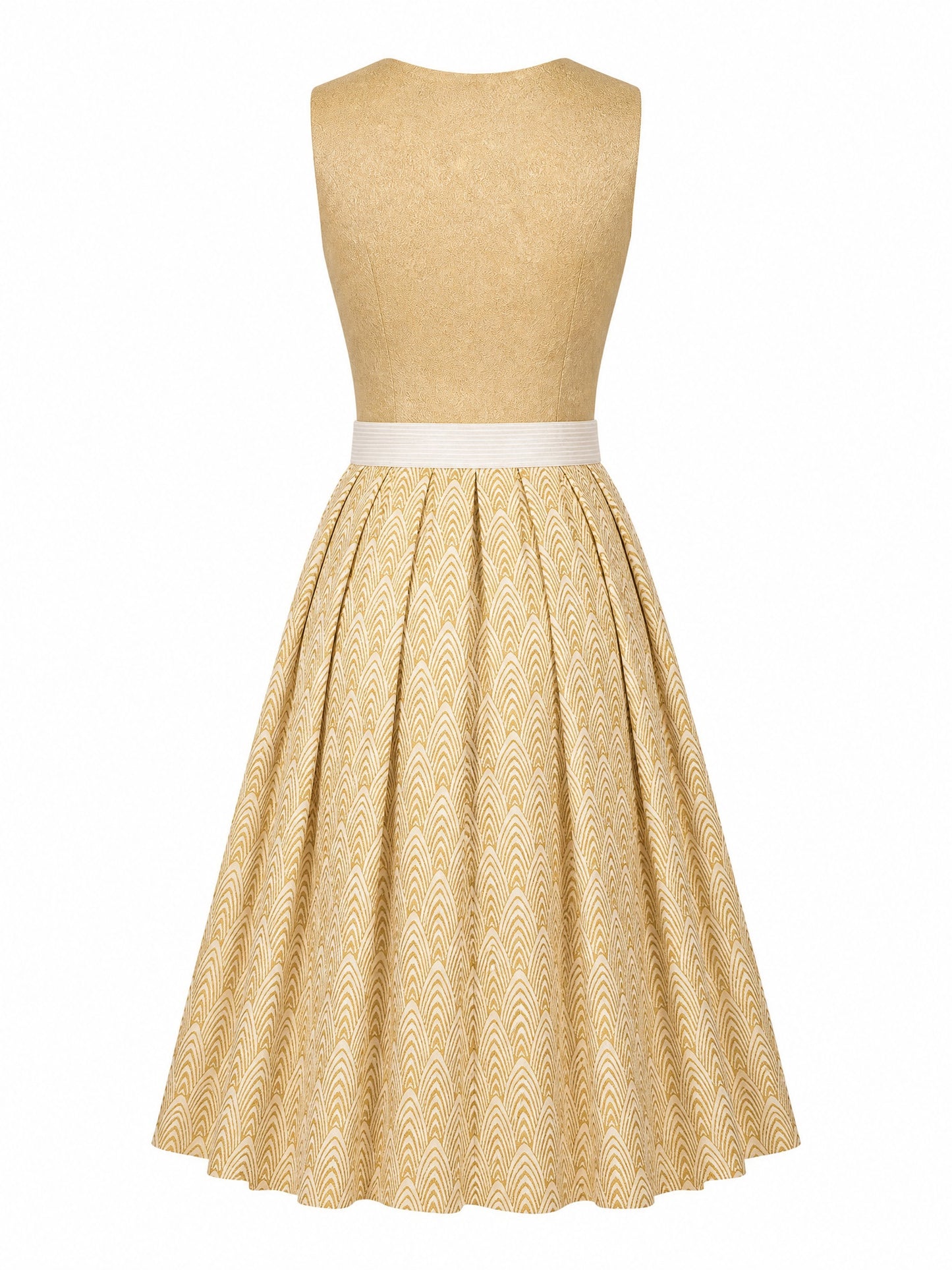 Dirndl Charlotte in Silberblau mit Perlgrau Sch¨¹rze - R¨¹ckansicht