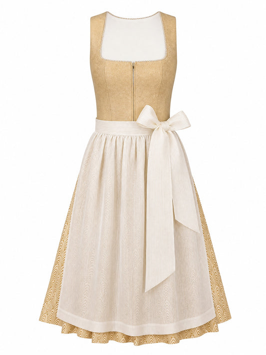 Dirndl Charlotte in Silberblau mit Perlgrau Sch¨¹rze - Vorderansicht