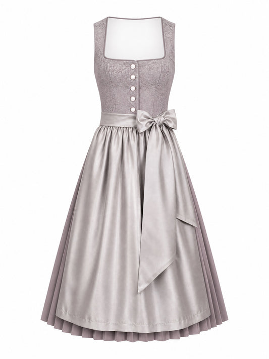 Dirndl Ella in Rauchflieder mit Perlgrau Sch¨¹rze - Vorderansicht