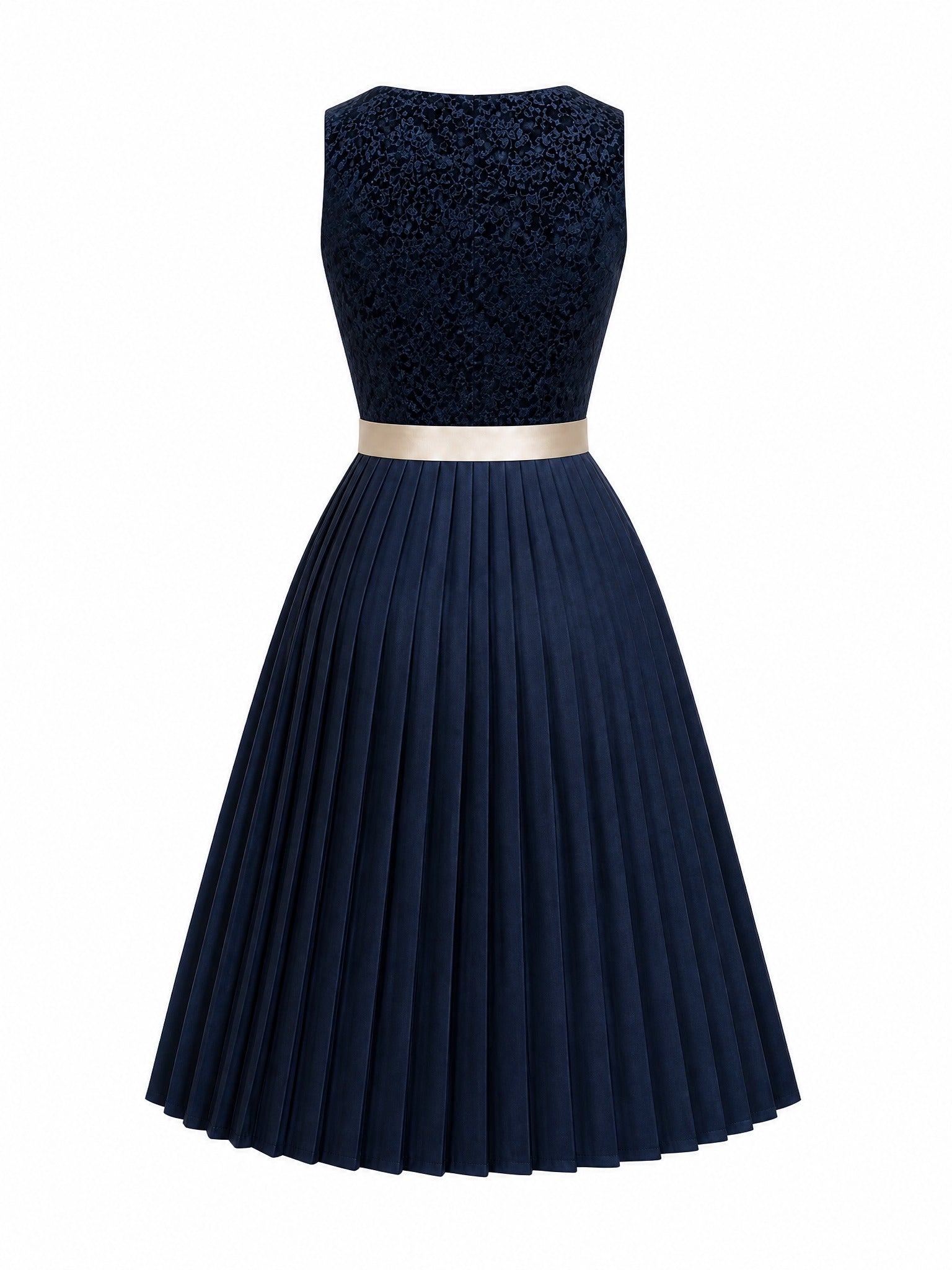 Dirndl Felicia in Mitternachtsblau mit Champagner Sch¨¹rze - R¨¹ckansicht