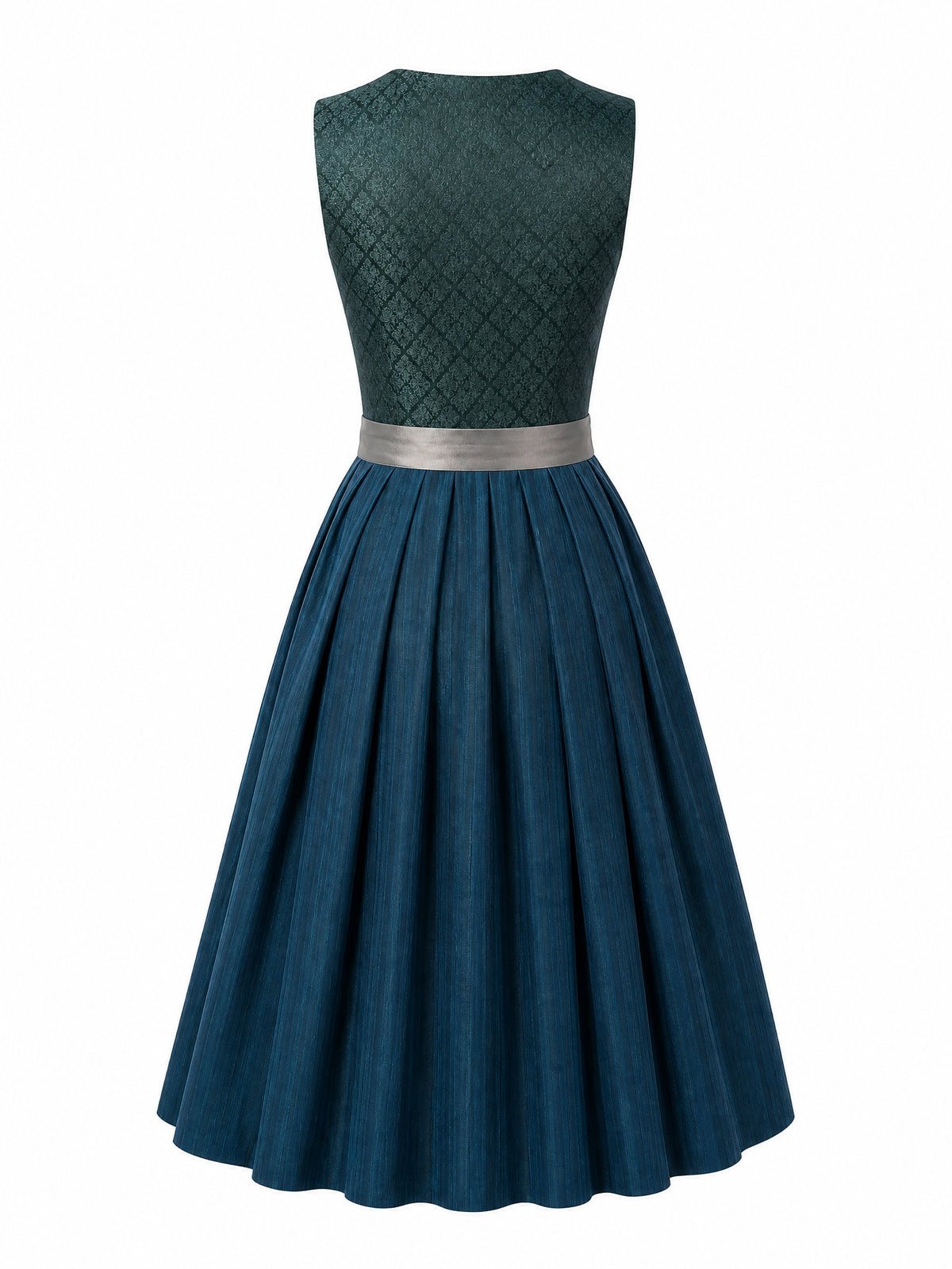 Dirndl Nora in Rauchpetrol mit Pewtergrau Sch¨¹rze - R¨¹ckansicht