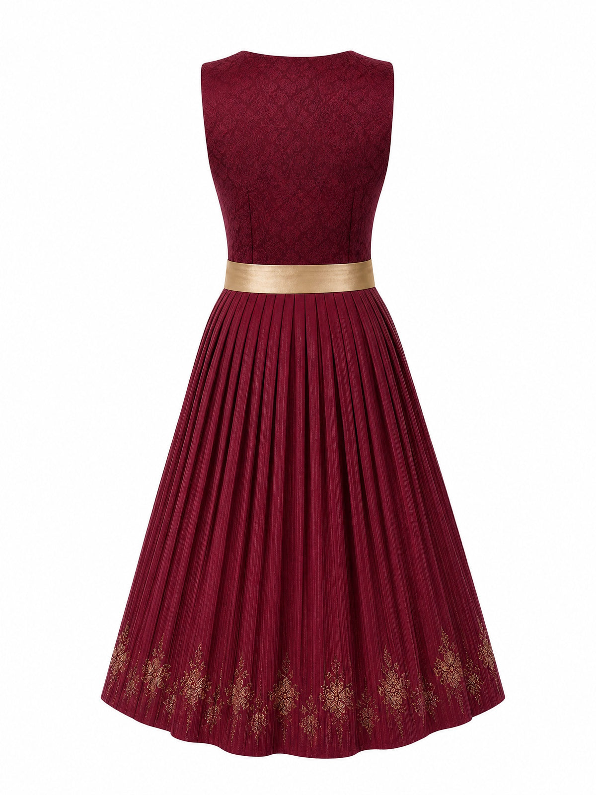 Dirndl Pia in Cranberryrot mit Antikgold Sch¨¹rze - R¨¹ckansicht