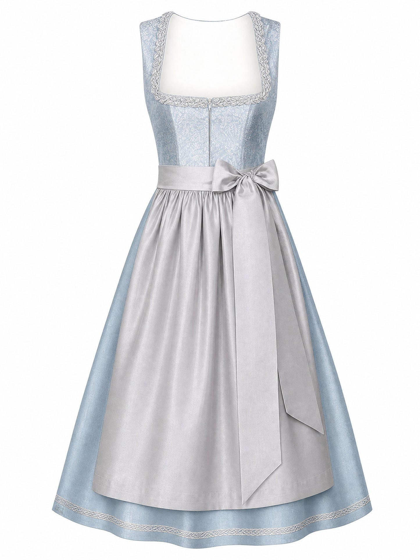 Dirndl Rosalie in Tonbeige mit Eukalyptusgr¨¹n Sch¨¹rze - Vorderansicht