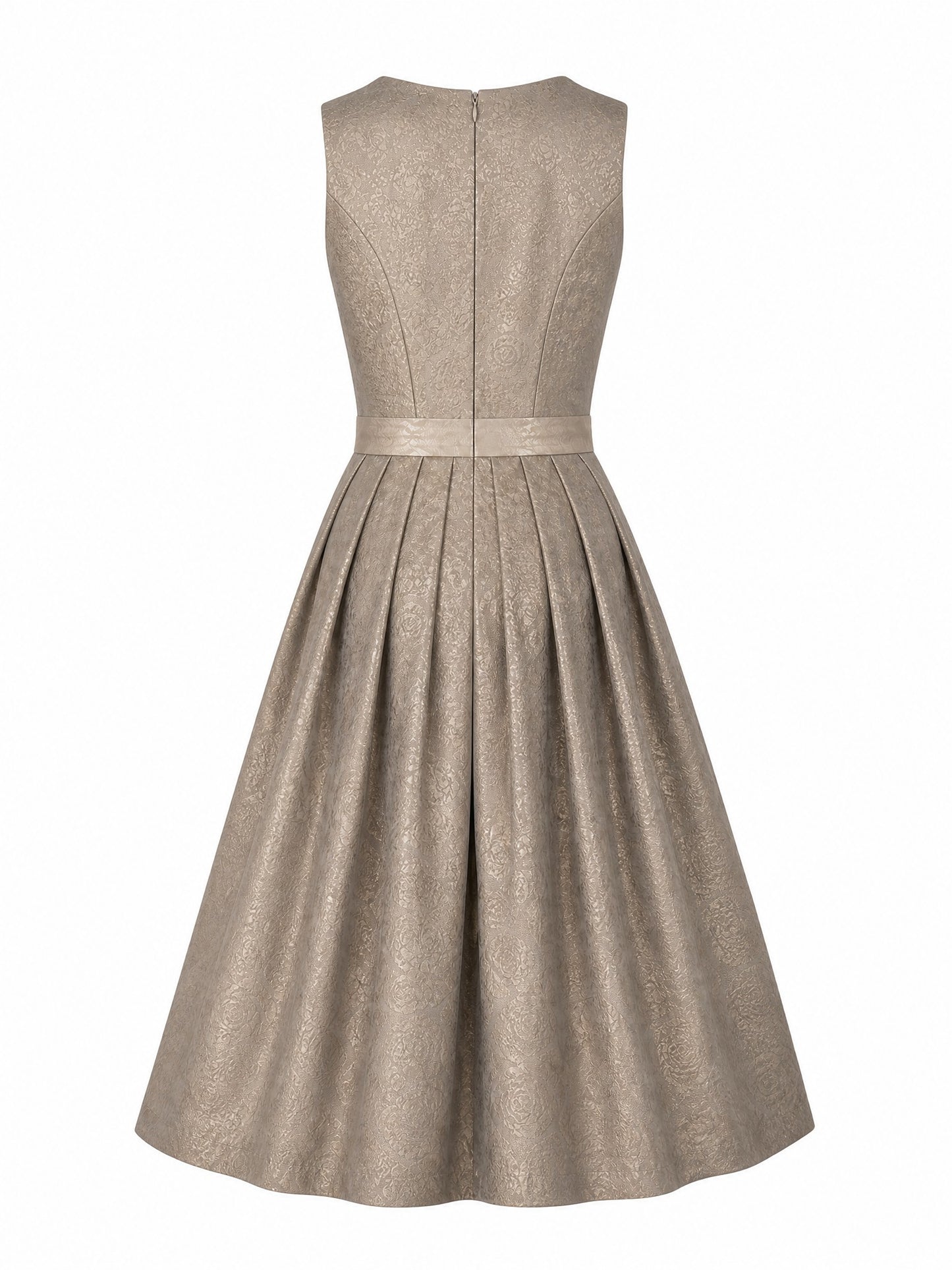 Dirndl Sina in Beigegrau mit Champagner Sch¨¹rze - R¨¹ckansicht