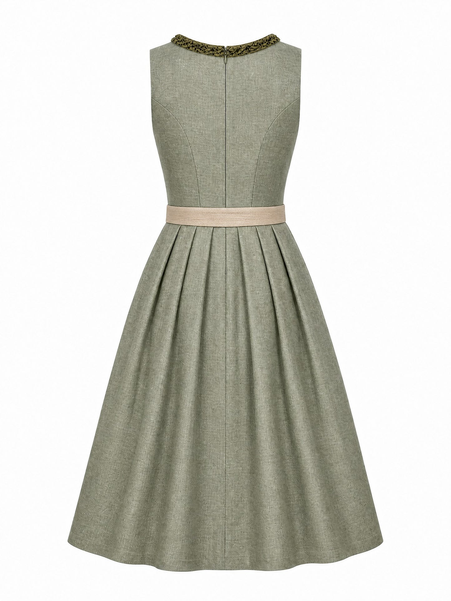 Dirndl Teresa in Eukalyptusgr¨¹n mit Warmer Sand Sch¨¹rze - R¨¹ckansicht