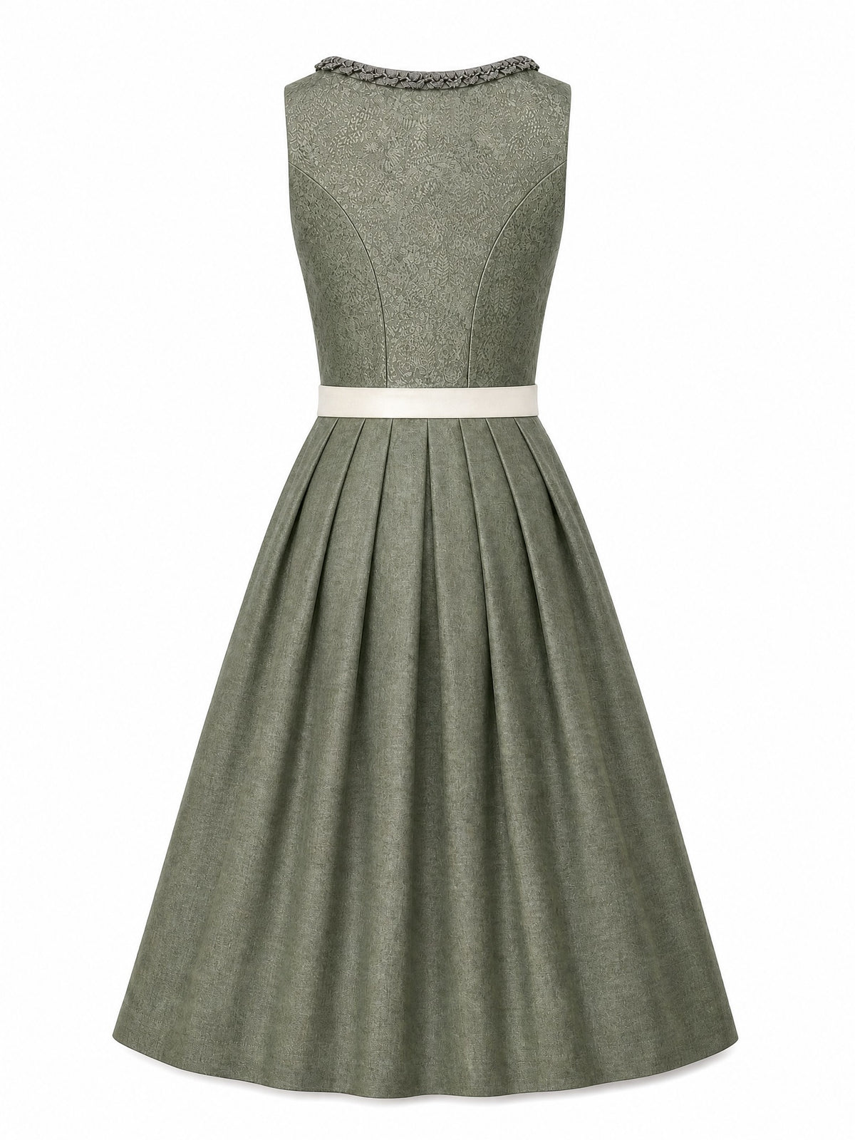 Dirndl Thea in Mineralgr¨¹n mit Elfenbein Sch¨¹rze - R¨¹ckansicht