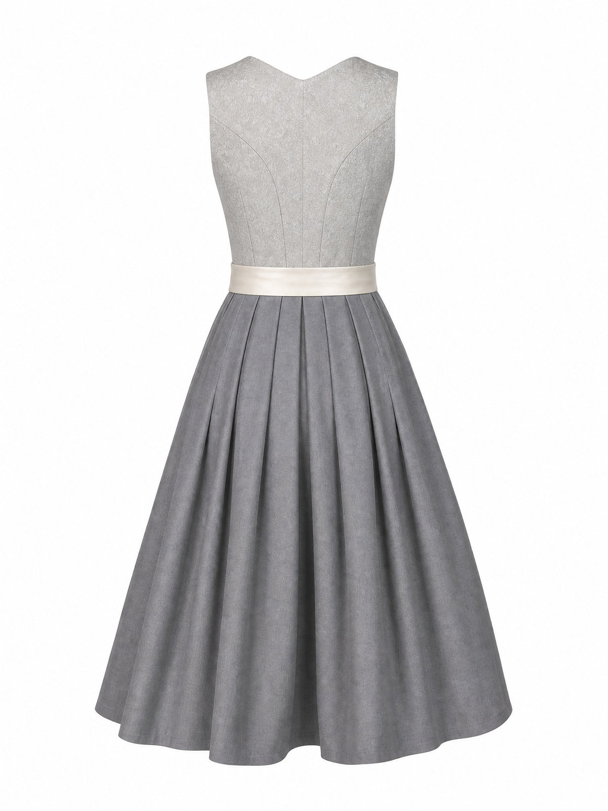 Dirndl Elisa in Perlgrau mit Elfenbein Sch¨¹rze - R¨¹ckansicht